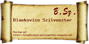 Blaskovics Szilveszter névjegykártya