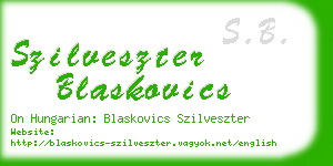 szilveszter blaskovics business card